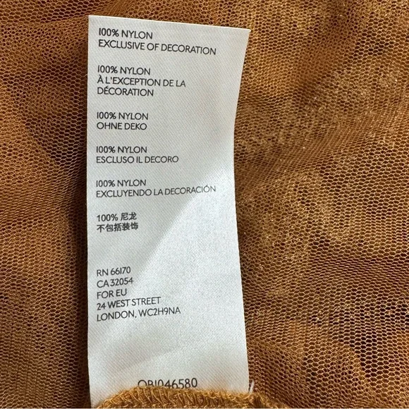 Free People Sheer Mustard Ruffle Blouse - Picture 9 of 9